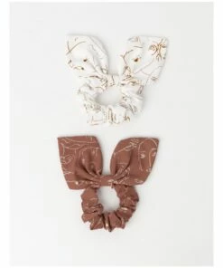 Miss Shop 2 Pack Face Print White Scrunchie