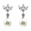 Pure Elements Bridal White Cubic Zirconia Pearl Earrings