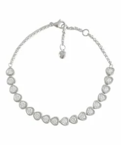 Pure Elements Hearts White CZ Tennis Bracelet