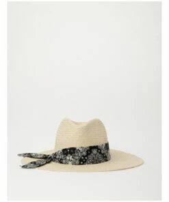 RAY-BAN Online Store 5 Miss Shop Scarf Trim Black Panama Hat