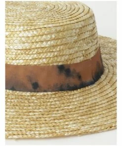 Miss Shop Contrast Trim Gold Boater Hat -RAY-BAN Online Store 860130550 860131630 3 720x928