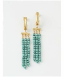 Basque Turquoise/Gold Ball Drop Earring