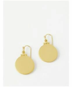 Basque Matte Circle Gold Drop Earring