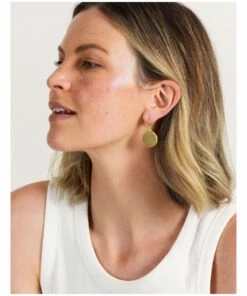 Basque Matte Circle Gold Drop Earring -RAY-BAN Online Store 860224420 4 720x928