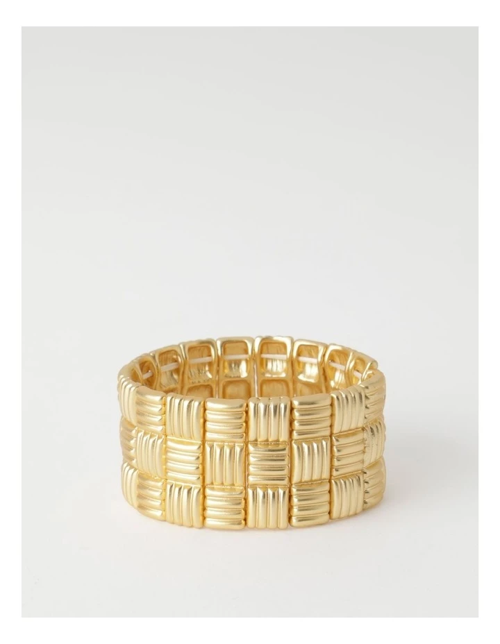 Basque Retro Weave Gold Stretch Bracelet 1 Basque Retro Weave Gold Stretch Bracelet