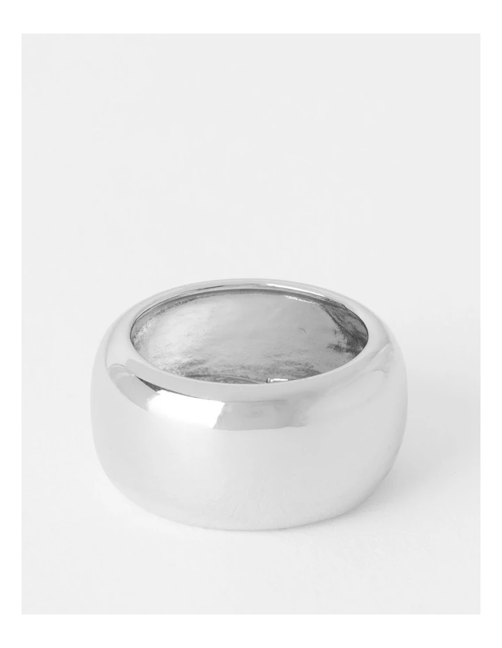 Basque Smooth Wide Sterling Silver Plated Ring 3 Basque Smooth Wide Sterling Silver Plated Ring - Image 3