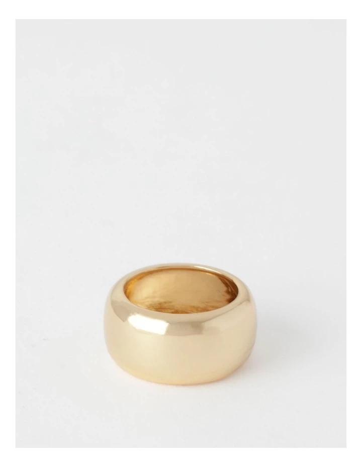 Basque Smooth Wide 24K Gold Plated Ring 1 Basque Smooth Wide 24K Gold Plated Ring