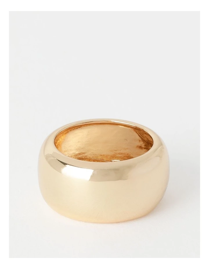 Basque Smooth Wide 24K Gold Plated Ring 3 Basque Smooth Wide 24K Gold Plated Ring - Image 3