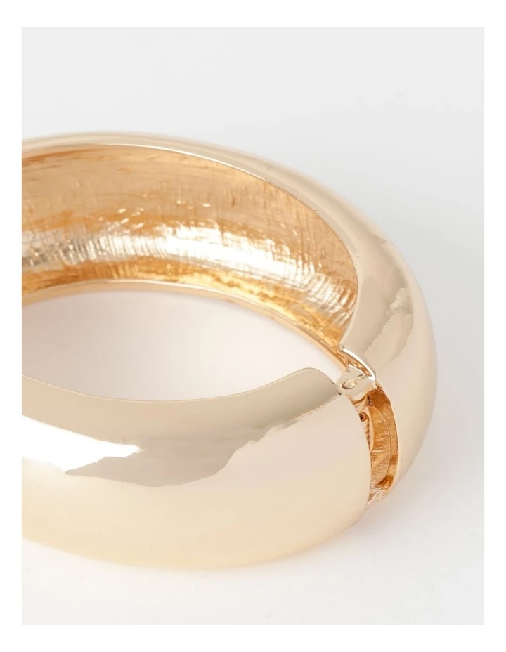 Basque Smooth Wide Gold Bangle 3 Basque Smooth Wide Gold Bangle - Image 3