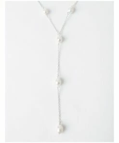 Basque Fine Chain Ivory/Silver Lariat Style Necklace