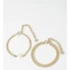 Basque Pearl Ivory/Gold Chain Bracelet 2 Pack