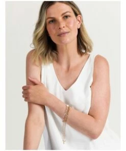 Basque Pearl Ivory/Gold Chain Bracelet 2 Pack -RAY-BAN Online Store 860226400 4 720x928