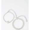 Basque Pearl Ivory/Silver Chain Bracelet 2 Pack