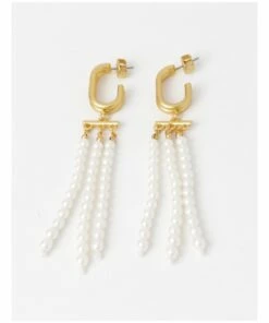 Basque Pearl Ball Ivory/Gold Drop Earring