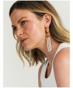 Basque Pearl Ball Ivory/Gold Drop Earring 7 Basque Pearl Ball Ivory/Gold Drop Earring -RAY-BAN Online Store 860226670 4 720x928