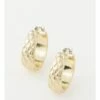 Basque Diamond Etched Gold Hoop Earring