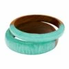 David Lawrence Wood & Resin Blue Bangle Set