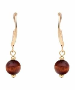 David Lawrence Wood Ball Natural Hoop Earring