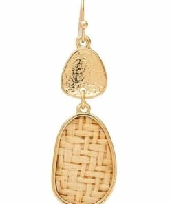 David Lawrence Mixed Raffia & Metal Natural Drop Earring -RAY-BAN Online Store 860517550 3 720x928