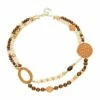 David Lawrence Layered Mixed Raffia Natural Necklace