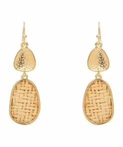 David Lawrence Woven & Metal Natural Circle Earring