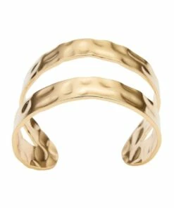 David Lawrence Double Bar Gold Cuff Bracelet