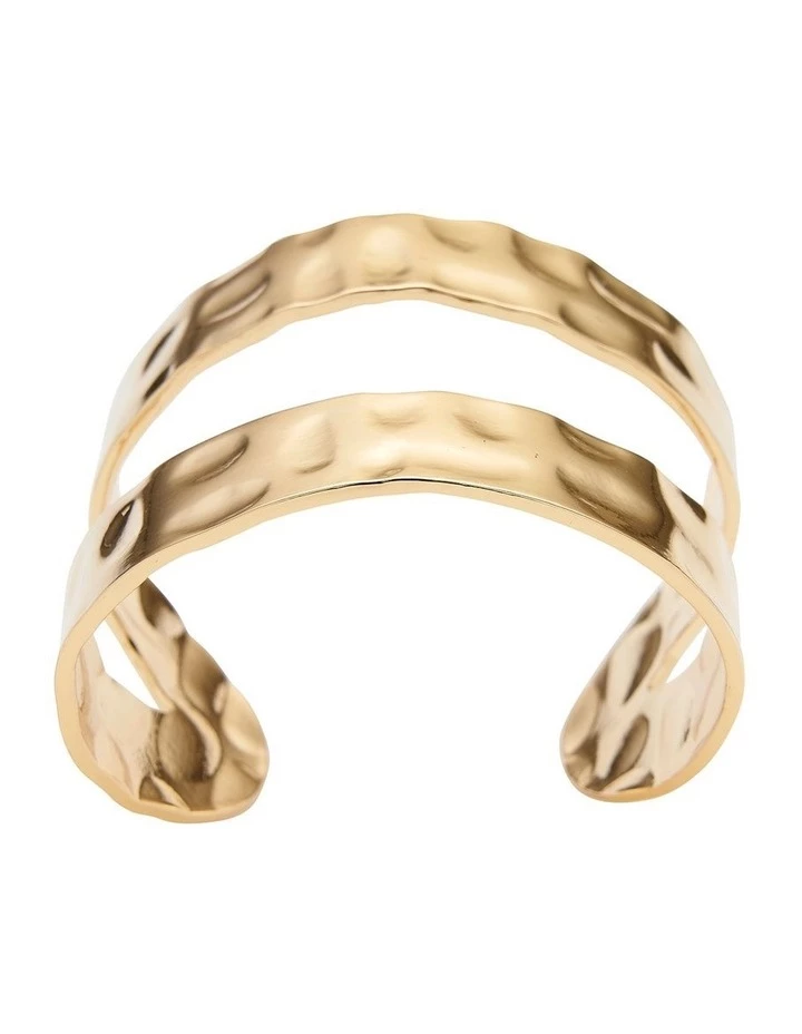 David Lawrence Double Bar Gold Cuff Bracelet 1 David Lawrence Double Bar Gold Cuff Bracelet