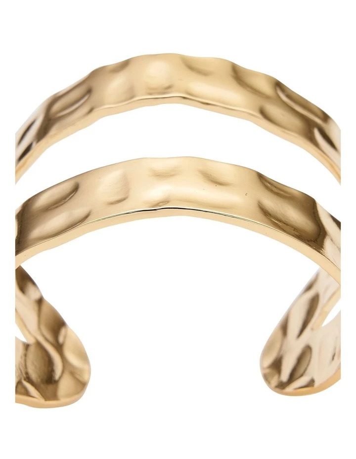 David Lawrence Double Bar Gold Cuff Bracelet 2 David Lawrence Double Bar Gold Cuff Bracelet - Image 2