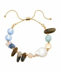 David Lawrence Stone & Pearl Blue Feature Bracelet
