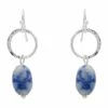 David Lawrence Blue Stone Drop Circle Earring