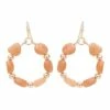 David Lawrence Mixed Stone Drop Hoop Pink Earring