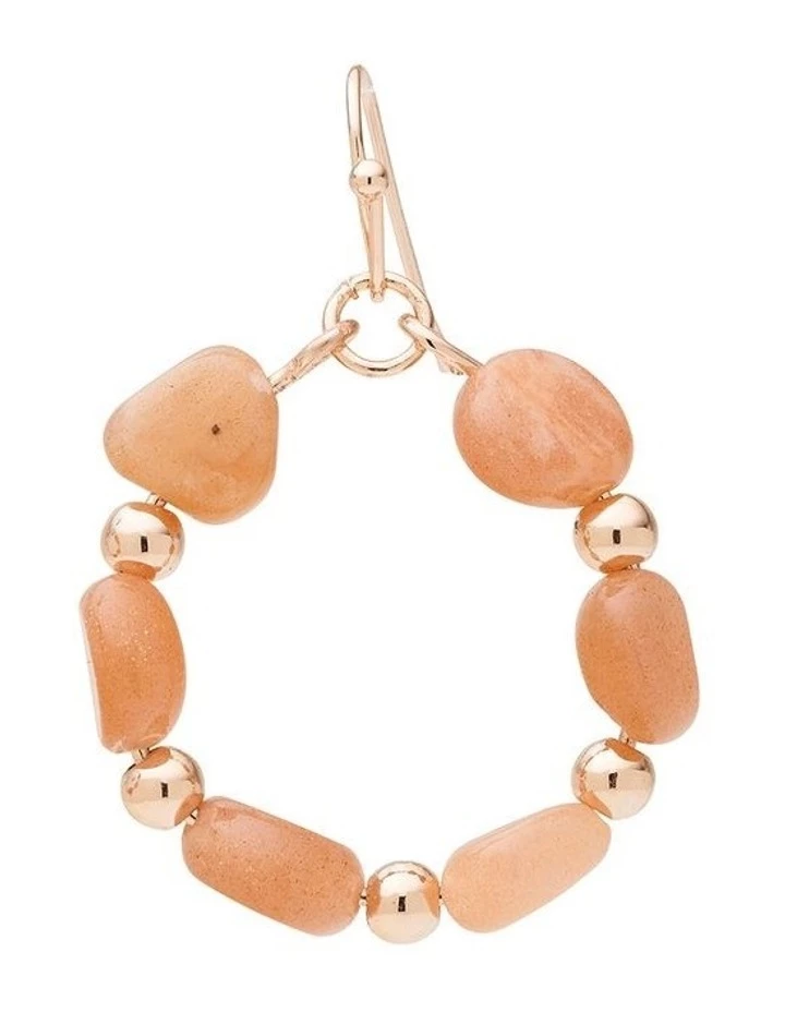 David Lawrence Mixed Stone Drop Hoop Pink Earring 3 David Lawrence Mixed Stone Drop Hoop Pink Earring - Image 3