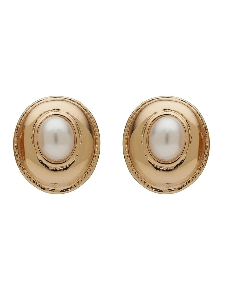 Barcs Pearl Button Vintage Ivory Clip On Earring 1 Barcs Pearl Button Vintage Ivory Clip On Earring