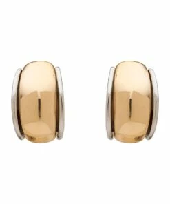 Barcs Clip On Two Tone Curve Earring