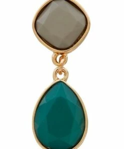 Barcs Clip On Two Tone Green Stone Drop Earring -RAY-BAN Online Store 860522950 3 720x928