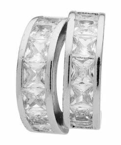 Barcs Duo Loop Silver Crystal Stud Earring -RAY-BAN Online Store 860523310 3 720x928