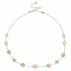 Barcs Pave & Pearl Pink Glass Necklace