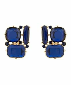 Barcs Crystal Cluster Blue Clip On Earring