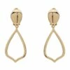 Barcs Modern Drop Clip On Gold Earring