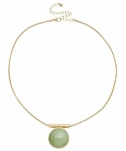 Barcs Stone Pendant Green Necklace