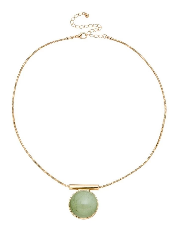 Barcs Stone Pendant Green Necklace 1 Barcs Stone Pendant Green Necklace