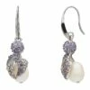 Barcs Vintage Leaf Crystal & Pearl Purple Earring