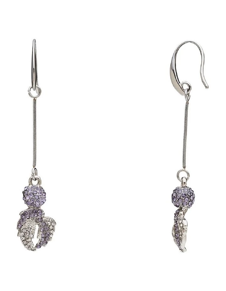 Barcs Vintage Leaf Purple Crystal Drop Earring 3 Barcs Vintage Leaf Purple Crystal Drop Earring - Image 3
