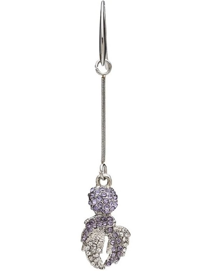 Barcs Vintage Leaf Purple Crystal Drop Earring 4 Barcs Vintage Leaf Purple Crystal Drop Earring - Image 4