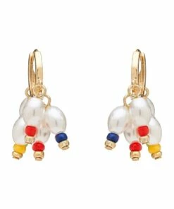 Marcs Bead And Pearl Hoop Multi Earring