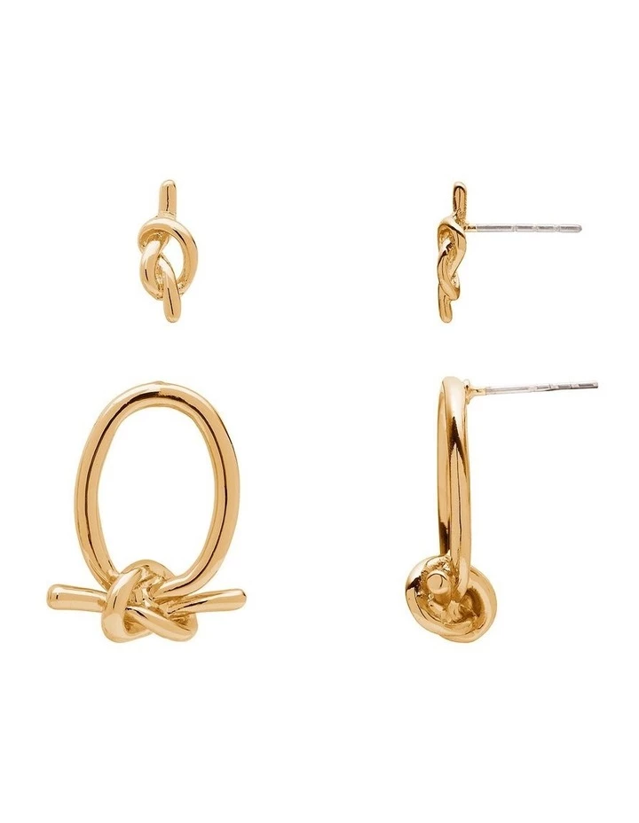 Marcs Gold Knot Earring Multipack 2 Marcs Gold Knot Earring Multipack - Image 2