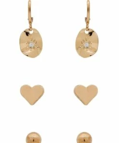 Marcs Heart & Charm Gold Earring Multipack
