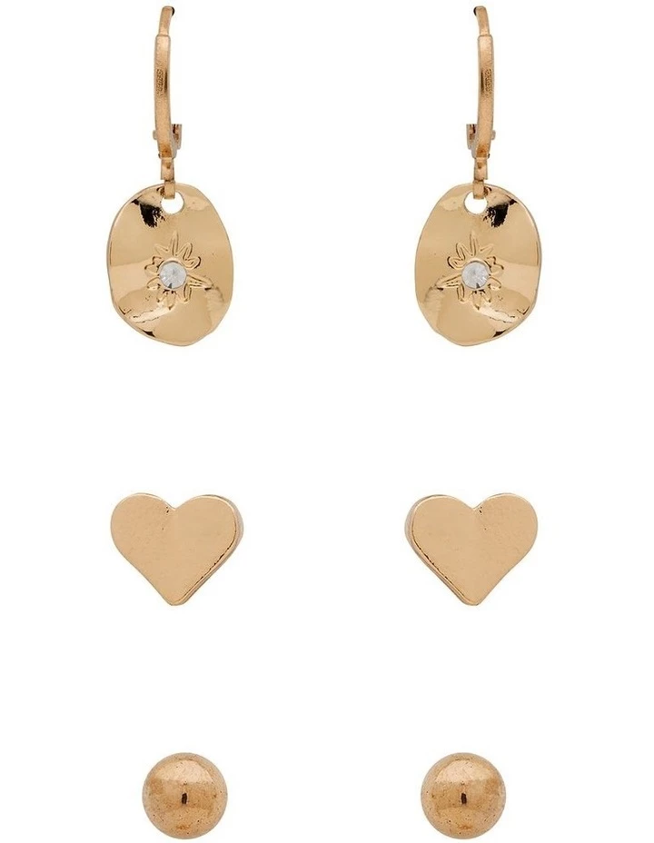 Marcs Heart & Charm Gold Earring Multipack 1 Marcs Heart & Charm Gold Earring Multipack