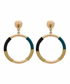 Marcs Thread Mix Drop Green Earring