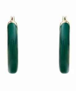 Marcs Green Enamel Hoop Earring
